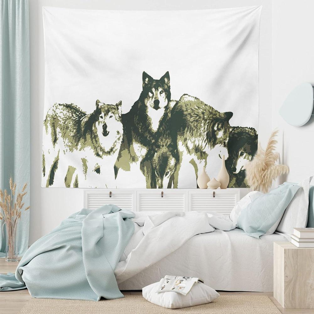imageAmbesonne Forest Tapestry Mystic Dark Fog Atmosphere Deep in The Forest Woodland Nobody Silence Image Wide Wall Hanging for Bedroom Living Room Dorm 60 X 40 Brown Orange GreenBeige Black
