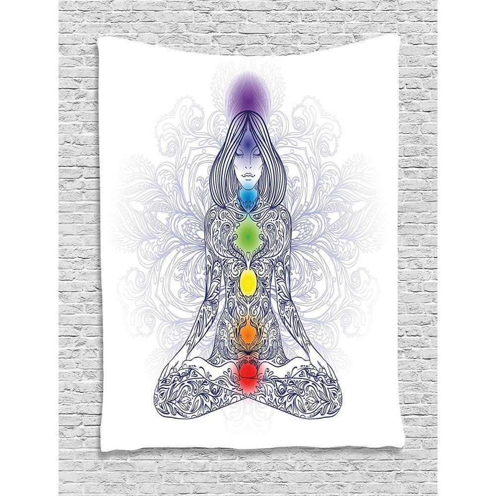 imageAmbesonne Forest Tapestry Mystic Dark Fog Atmosphere Deep in The Forest Woodland Nobody Silence Image Wide Wall Hanging for Bedroom Living Room Dorm 60 X 40 Brown Orange GreenPurple Green