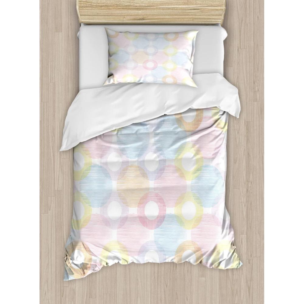 imageAmbesonne Kiss Duvet Cover Set Girl Black Silhouette Blowing Red Hearts Romance Love Valentines Day Theme Decorative 3 Piece Bedding Set with 2 Pillow Shams Queen Size Black White RedPale Blue Multicolor