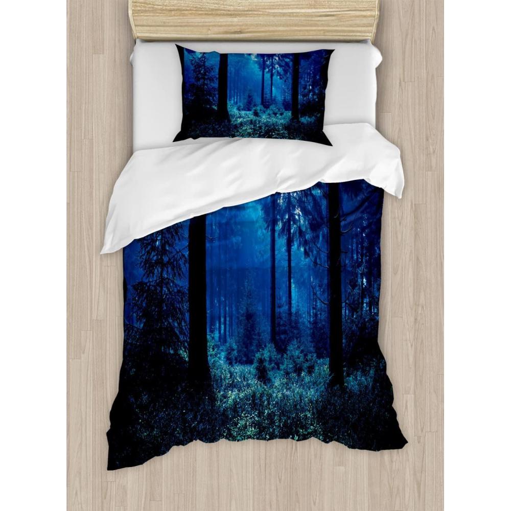 imageAmbesonne Kiss Duvet Cover Set Girl Black Silhouette Blowing Red Hearts Romance Love Valentines Day Theme Decorative 3 Piece Bedding Set with 2 Pillow Shams Queen Size Black White RedBlue Green White
