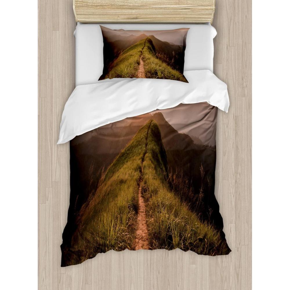 imageAmbesonne Kiss Duvet Cover Set Girl Black Silhouette Blowing Red Hearts Romance Love Valentines Day Theme Decorative 3 Piece Bedding Set with 2 Pillow Shams Queen Size Black White RedFern Green