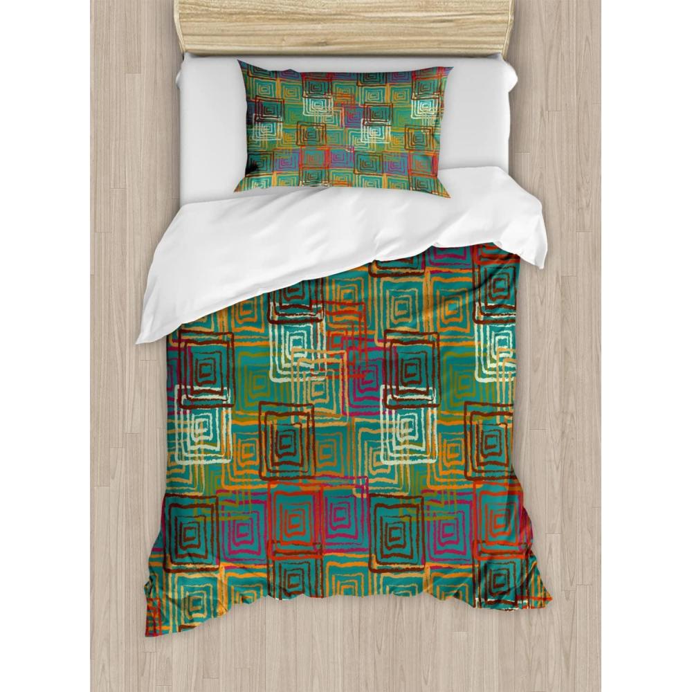 imageAmbesonne Kiss Duvet Cover Set Girl Black Silhouette Blowing Red Hearts Romance Love Valentines Day Theme Decorative 3 Piece Bedding Set with 2 Pillow Shams Queen Size Black White RedTeal Multicolor