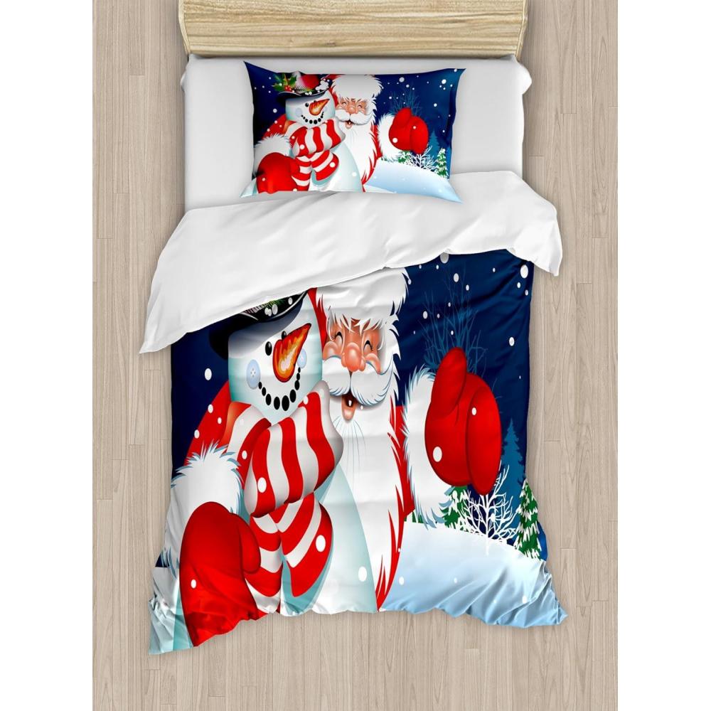 imageAmbesonne Kiss Duvet Cover Set Girl Black Silhouette Blowing Red Hearts Romance Love Valentines Day Theme Decorative 3 Piece Bedding Set with 2 Pillow Shams Queen Size Black White RedBlue Red White