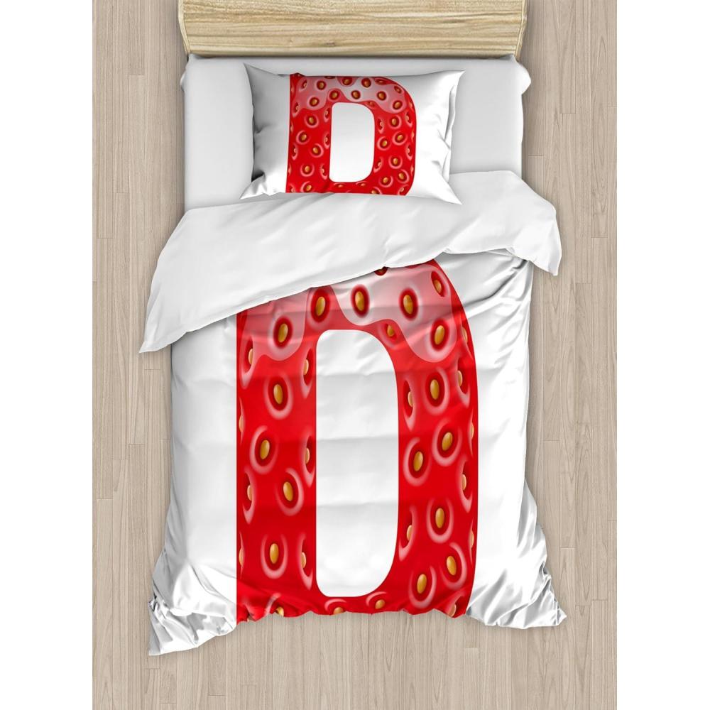 imageAmbesonne Kiss Duvet Cover Set Girl Black Silhouette Blowing Red Hearts Romance Love Valentines Day Theme Decorative 3 Piece Bedding Set with 2 Pillow Shams Queen Size Black White RedVermilion Green Orange