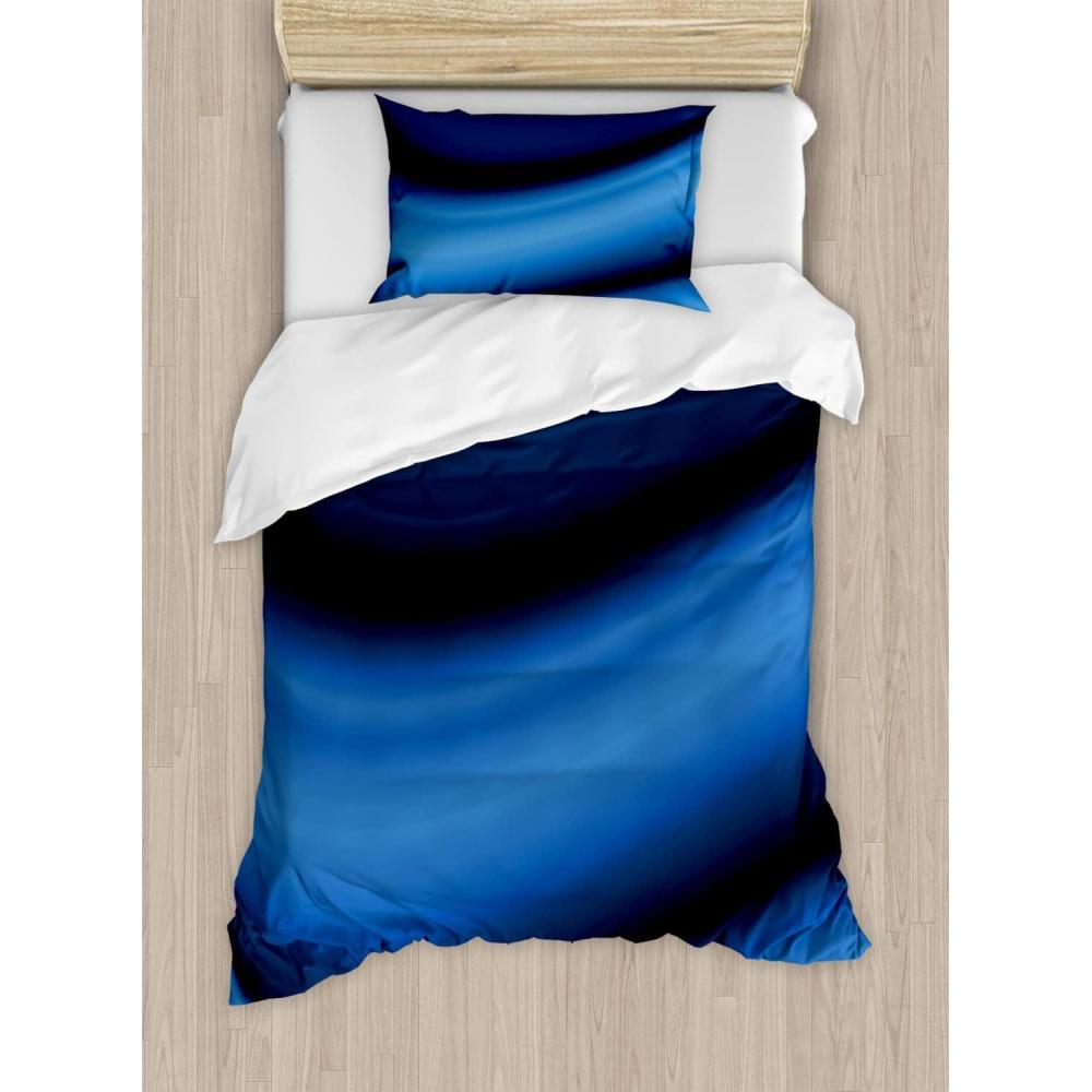 imageAmbesonne Kiss Duvet Cover Set Girl Black Silhouette Blowing Red Hearts Romance Love Valentines Day Theme Decorative 3 Piece Bedding Set with 2 Pillow Shams Queen Size Black White RedPale Blue Dark Blue