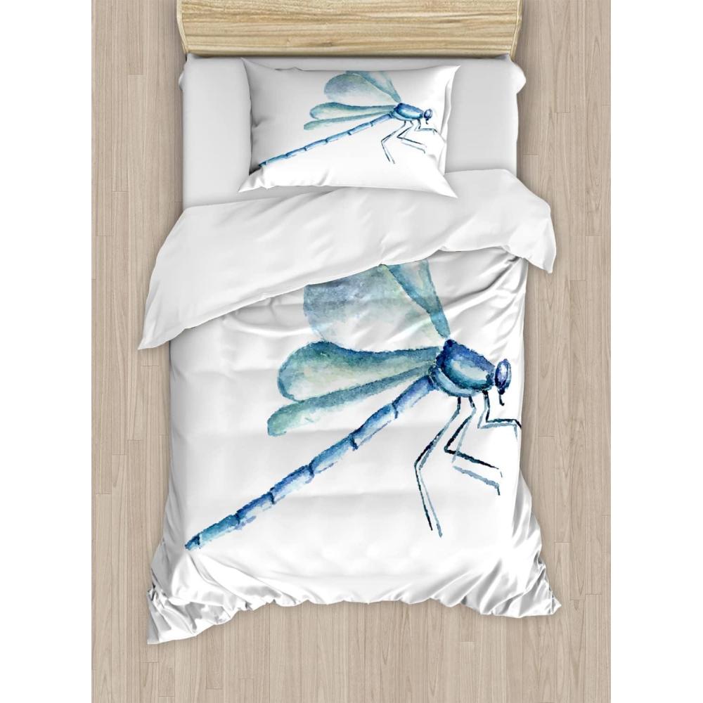 imageAmbesonne Kiss Duvet Cover Set Girl Black Silhouette Blowing Red Hearts Romance Love Valentines Day Theme Decorative 3 Piece Bedding Set with 2 Pillow Shams Queen Size Black White RedPale Blue White