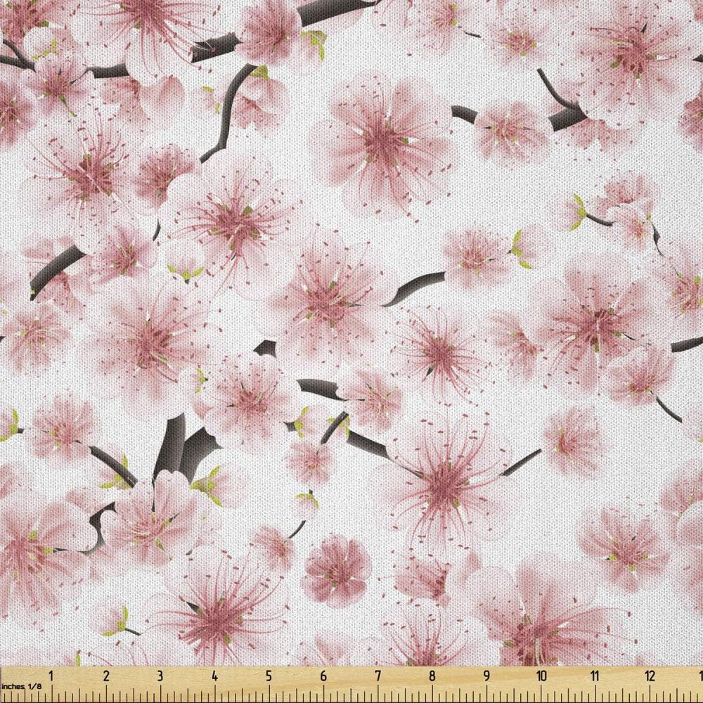 imageAmbesonne Kiss Fabric by The Yard Red Woman Lips Kiss Marks Pattern Romance Feminine Graphic Valentines Day Stretch Knit Fabric for Clothing Sewing and Arts Crafts 1 Yard Vermilion IvoryDark Taupe and Rose