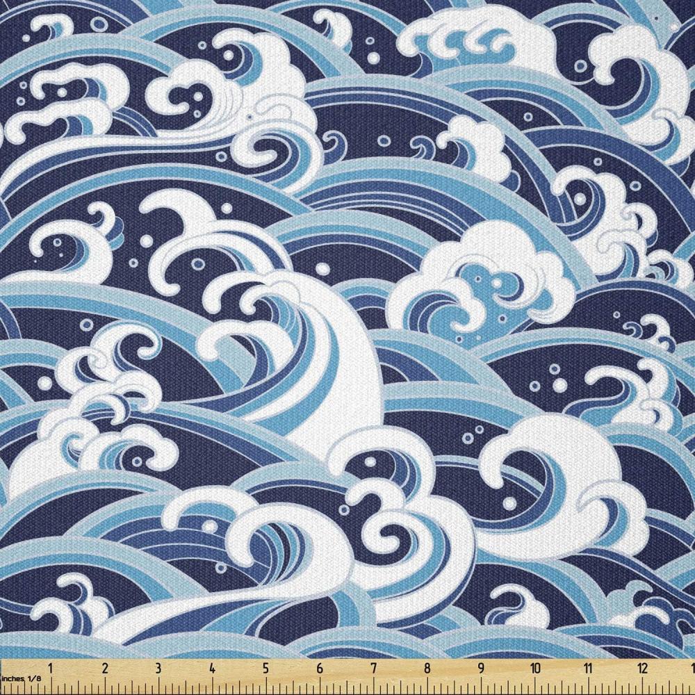 imageAmbesonne Kiss Fabric by The Yard Red Woman Lips Kiss Marks Pattern Romance Feminine Graphic Valentines Day Stretch Knit Fabric for Clothing Sewing and Arts Crafts 1 Yard Vermilion IvoryBlue Navy