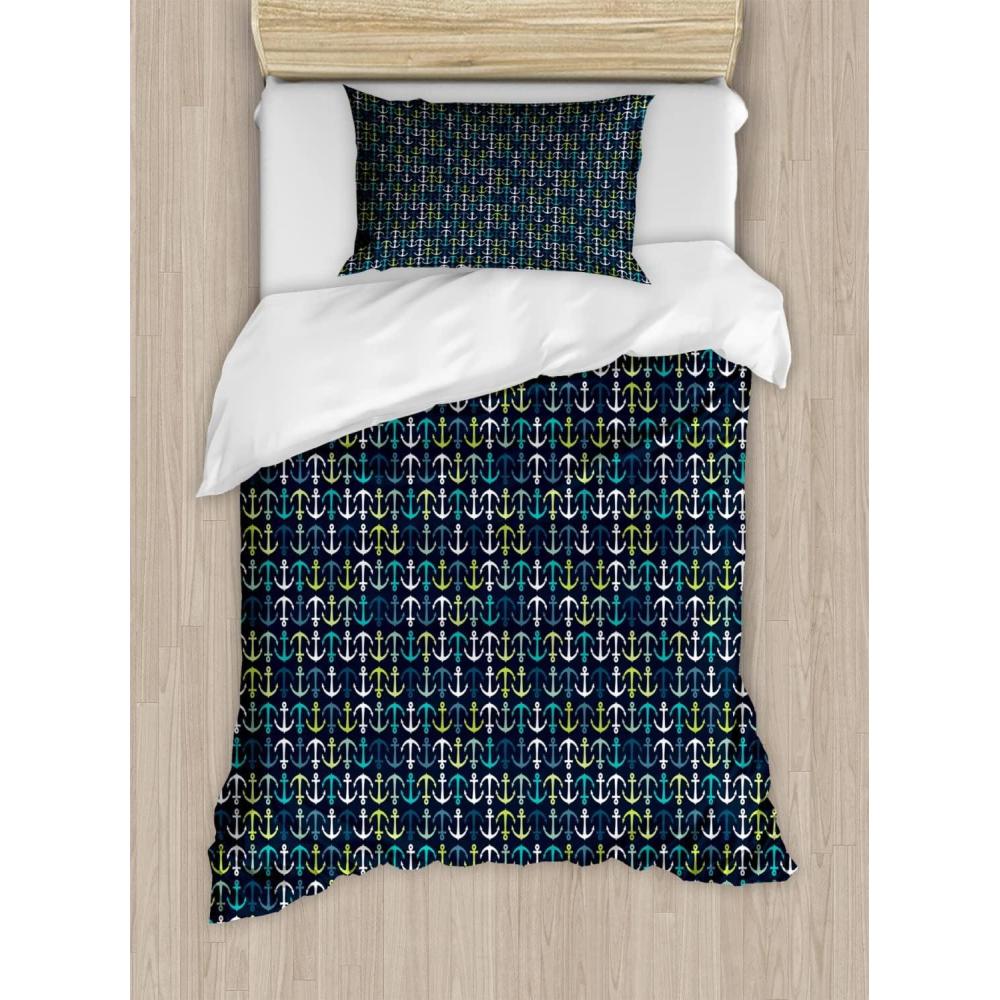 imageAmbesonne Purple Duvet Cover Set Unlucky Black Cat with Heart Filled Backdrop Valentines Day Animal Fun Decorative 3 Piece Bedding Set with 2 Pillow Shams Queen Size Lavender Pink BlackDark Blue Green White