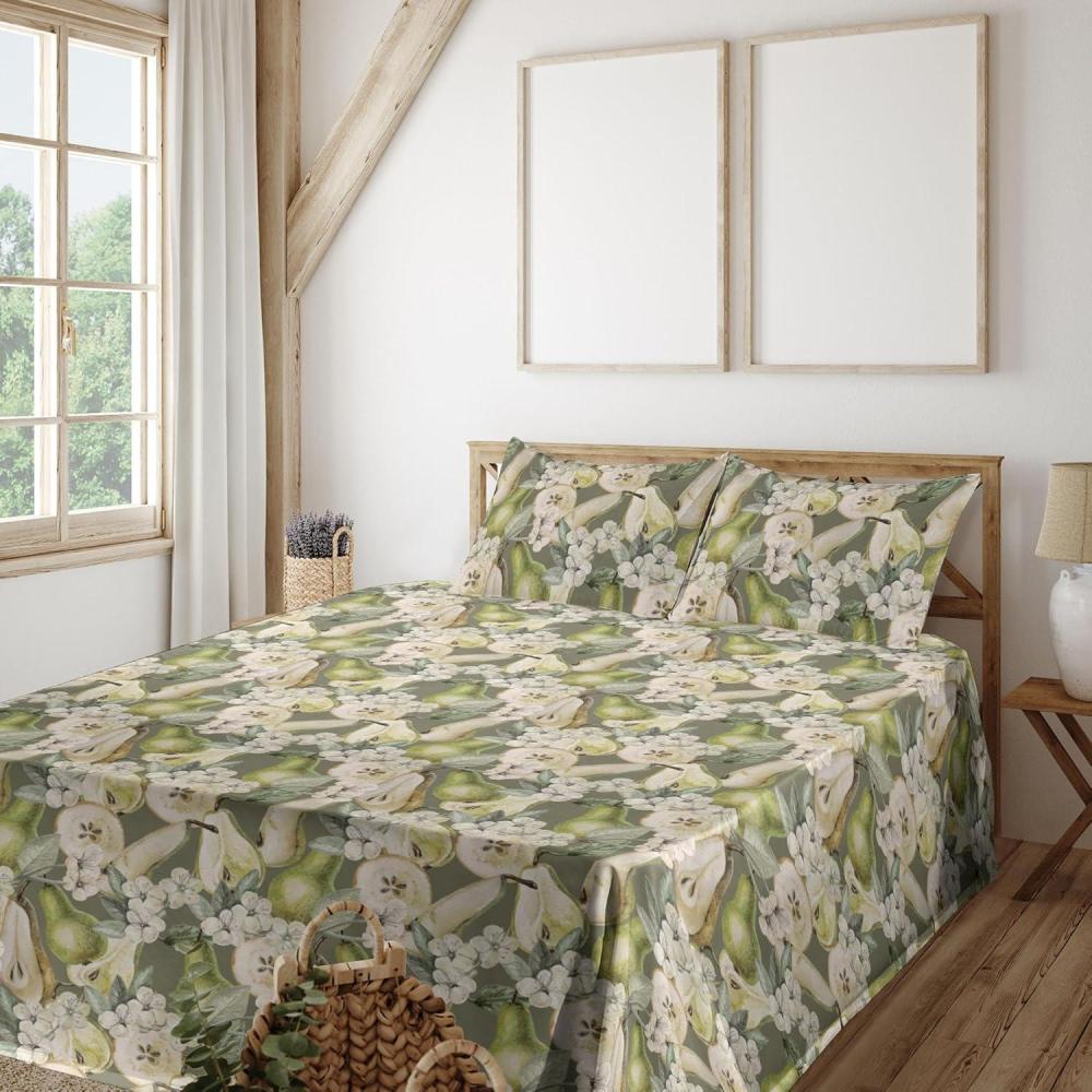 imageAmbesonne Spring Floral Sheet Set Valentines Day Concept Romantic Garden Flowers with Leaves Greenery Fitted and Flat Sheet with Pillowcases Bedding Accent 4 Piece Set Queen Seafoam Peach WhiteApple Green Champagne