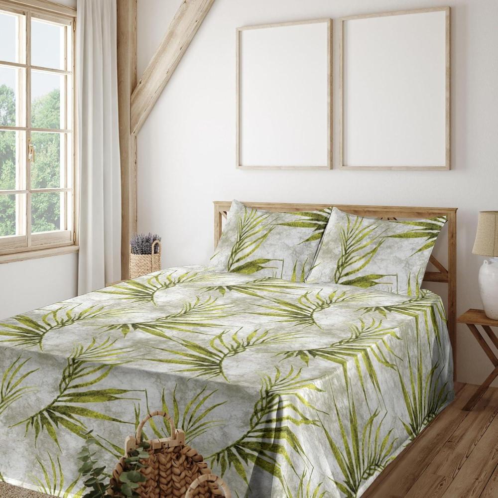 imageAmbesonne Spring Floral Sheet Set Valentines Day Concept Romantic Garden Flowers with Leaves Greenery Fitted and Flat Sheet with Pillowcases Bedding Accent 4 Piece Set Queen Seafoam Peach WhiteYellow Green Pale Grey
