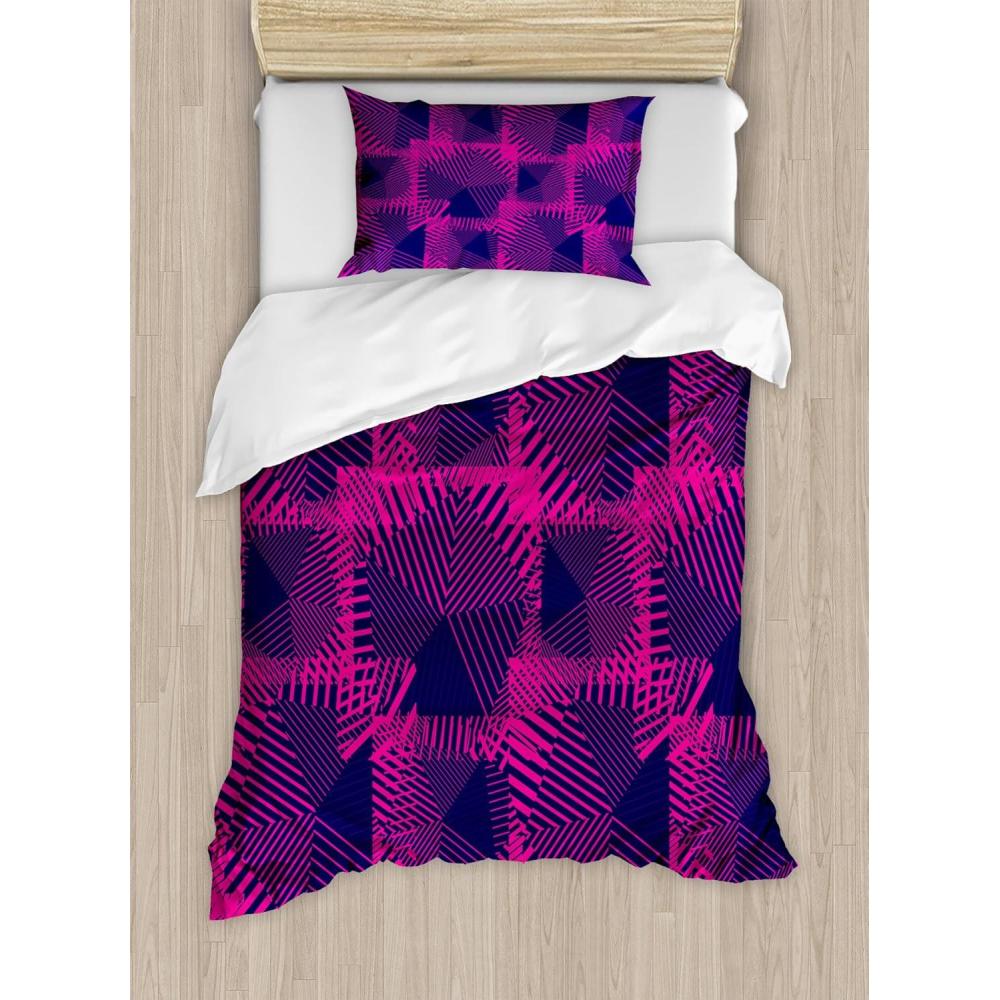 imageAmbesonne Valentines Day Duvet Cover Set Love Tree with Heart Romance Fruits Leaves Forest Couple Art Decorative 3 Piece Bedding Set with 2 Pillow Shams King Size Vermilion BlackFuchsia Purple