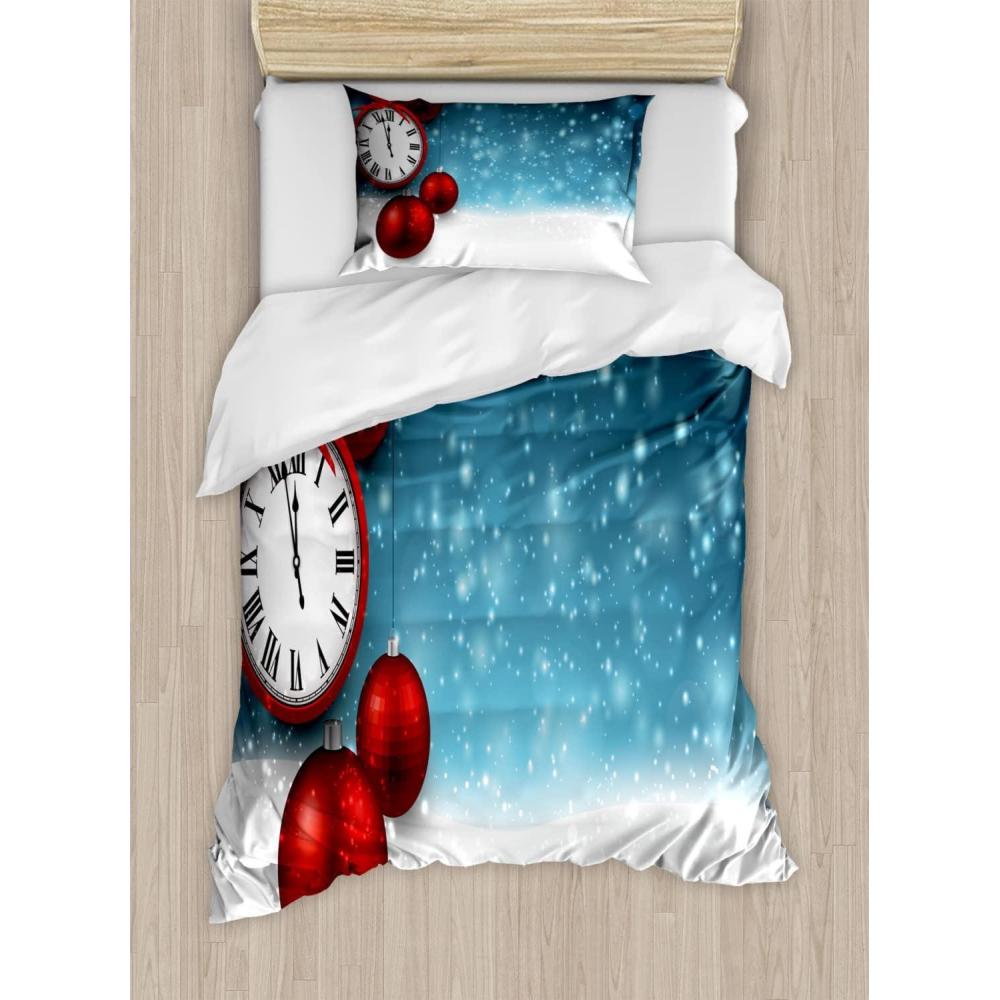 imageAmbesonne Valentines Day Duvet Cover Set Love Tree with Heart Romance Fruits Leaves Forest Couple Art Decorative 3 Piece Bedding Set with 2 Pillow Shams King Size Vermilion BlackRed and Blue