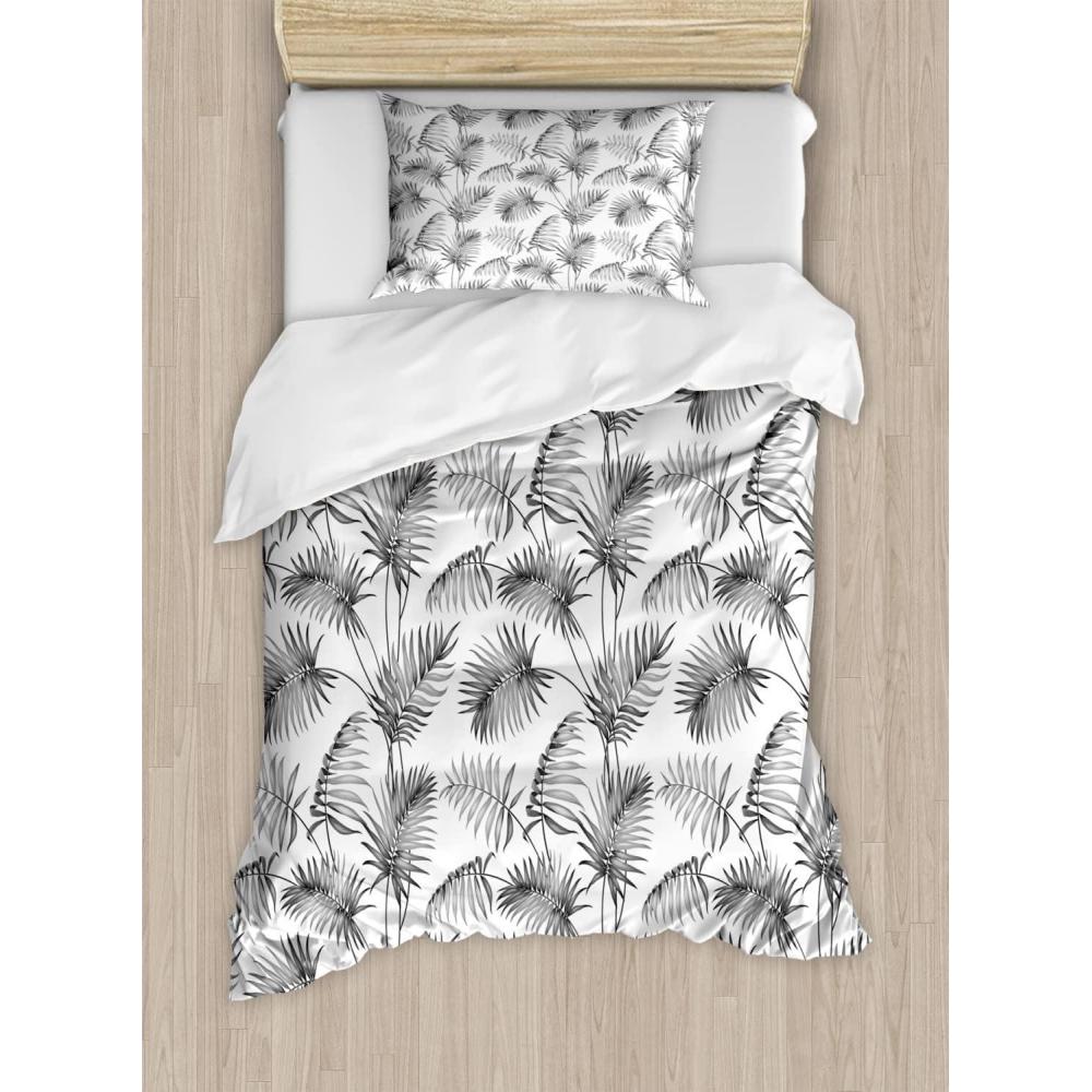 imageAmbesonne Valentines Day Duvet Cover Set Love Tree with Heart Romance Fruits Leaves Forest Couple Art Decorative 3 Piece Bedding Set with 2 Pillow Shams King Size Vermilion BlackDimgrey and White