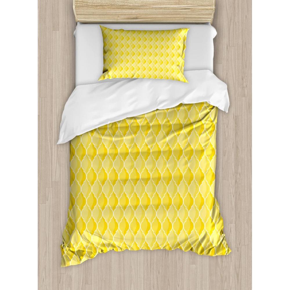 imageAmbesonne Valentines Day Duvet Cover Set Love Tree with Heart Romance Fruits Leaves Forest Couple Art Decorative 3 Piece Bedding Set with 2 Pillow Shams King Size Vermilion BlackMerigold Yellow