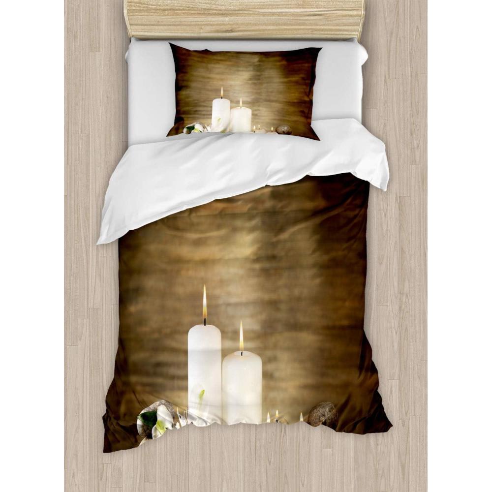 imageAmbesonne Valentines Day Duvet Cover Set Love Tree with Heart Romance Fruits Leaves Forest Couple Art Decorative 3 Piece Bedding Set with 2 Pillow Shams King Size Vermilion BlackBrown and White