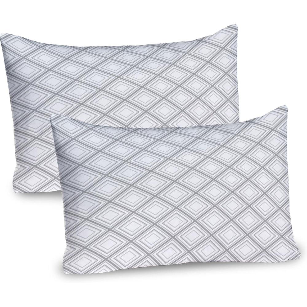 imageAmbesonne Valentines Day Pillow Sham Set of 2 Cat Holding Heart Shaped Baloons Romantic Love Themed Illustration Quality Microfiber Bedding Item for All Seasons 26 x 20 Vermilion BlackPale Grey and White