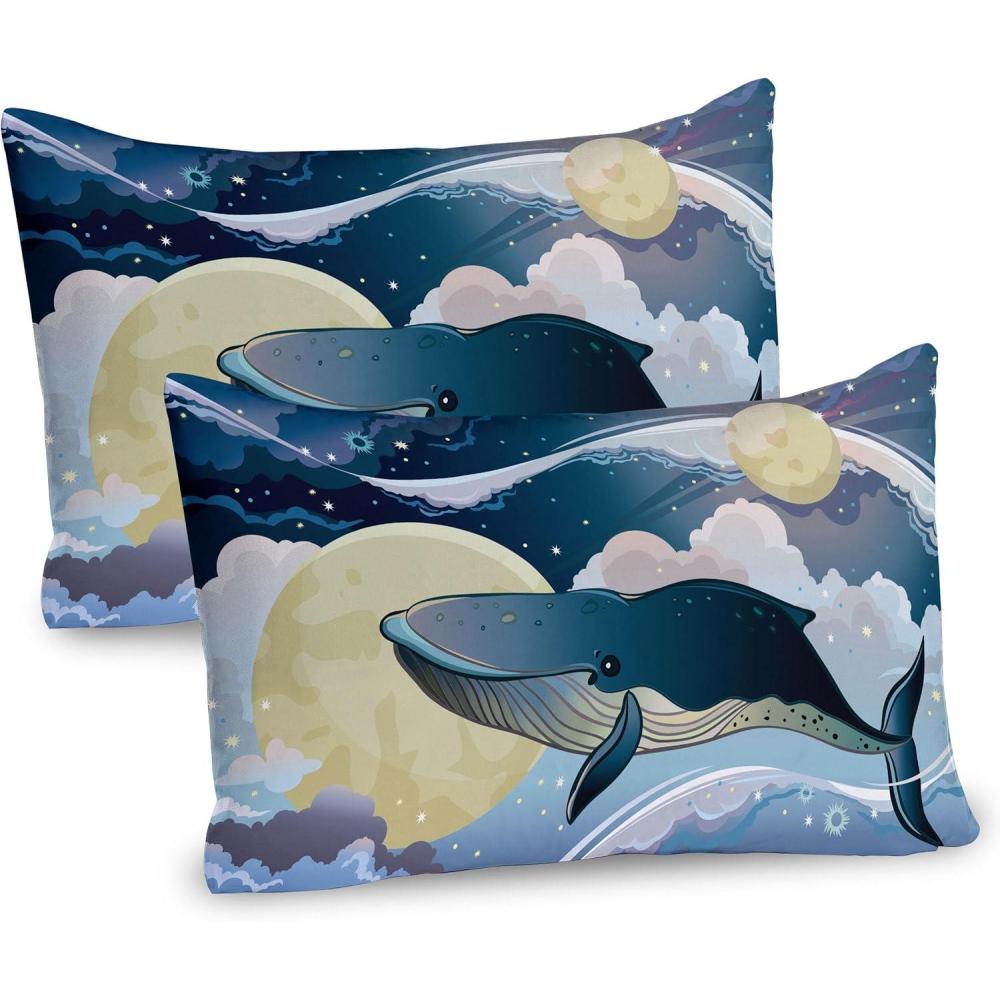 imageAmbesonne Valentines Day Pillow Sham Set of 2 Cat Holding Heart Shaped Baloons Romantic Love Themed Illustration Quality Microfiber Bedding Item for All Seasons 26 x 20 Vermilion BlackNight Blue White