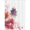 Ambesonne Abstract Stall Shower Curtain, Modern Floral Design with Burts and Leaves Detailed Romantic Image, Fabric Bathroom Decor Set with Hooks, 54″ W x 78″ L, Pink Purple and Orange