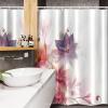 Ambesonne Abstract Stall Shower Curtain, Modern Floral Design with Burts and Leaves Detailed Romantic Image, Fabric Bathroom Decor Set with Hooks, 54″ W x 78″ L, Pink Purple and Orange