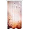 Ambesonne Butterfly Stall Shower Curtain, Dreamy Butterflies Over Trees Romantic Fantasy Blurry Sky Design, Fabric Bathroom Decor Set with Hooks, 36″ W x 72″ L, Pale Pink Orange