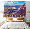 Ambesonne Canyon Tapestry, Aerial View of Epic Grand Canyon Activity of River Stream over Rock Plateau Print, Wide Wall Hanging for Bedroom Living Room Dorm, 60″ X 40″, Blue Tan