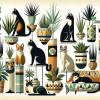 Ambesonne Cat Duvet Cover Set, Romantic Date Night of Kitties Drinking Milkshake Cozy Night Scene Valentines, Decorative 3 Piece Bedding Set with 2 Pillow Shams, California King, Dark Blue Apricot(Black Ginger Mint Green)