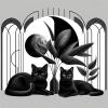 Ambesonne Cat Duvet Cover Set, Romantic Date Night of Kitties Drinking Milkshake Cozy Night Scene Valentines, Decorative 3 Piece Bedding Set with 2 Pillow Shams, California King, Dark Blue Apricot(Pale Grey Charcoal Grey)