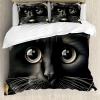 Ambesonne Cat Duvet Cover Set, Romantic Date Night of Kitties Drinking Milkshake Cozy Night Scene Valentines, Decorative 3 Piece Bedding Set with 2 Pillow Shams, California King, Dark Blue Apricot(Charcoal Grey)