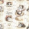 Ambesonne Cat Duvet Cover Set, Romantic Date Night of Kitties Drinking Milkshake Cozy Night Scene Valentines, Decorative 3 Piece Bedding Set with 2 Pillow Shams, California King, Dark Blue Apricot(Ivory Pale Brown Grey)