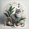 Ambesonne Cat Duvet Cover Set, Romantic Date Night of Kitties Drinking Milkshake Cozy Night Scene Valentines, Decorative 3 Piece Bedding Set with 2 Pillow Shams, California King, Dark Blue Apricot(Grey Green Pale Rust)