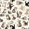 Ambesonne Cat Duvet Cover Set, Romantic Date Night of Kitties Drinking Milkshake Cozy Night Scene Valentines, Decorative 3 Piece Bedding Set with 2 Pillow Shams, California King, Dark Blue Apricot(Off White Taupe and Grey)