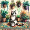 Ambesonne Cat Duvet Cover Set, Romantic Date Night of Kitties Drinking Milkshake Cozy Night Scene Valentines, Decorative 3 Piece Bedding Set with 2 Pillow Shams, California King, Dark Blue Apricot(Jade Green Grey Orange)