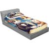 Ambesonne Cat Fitted Sheet & Pillow Sham Set, Romantic Date Night of Kitties Drinking Milkshake Cozy Night Scene Valentines, Decorative Printed 3 Piece Bedding Decor Set, Queen, Dark Blue Apricot(Dark Blue Apricot)