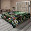 Ambesonne Cat Flat Sheet, Romantic Date Night of Kitties Drinking Milkshake Cozy Night Scene Valentines, Soft and Comfortable Top Sheet Decorative Bedding 1 Piece, Full Size, Dark Blue Apricot(Green and Multicolor)