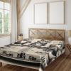 Ambesonne Cat Flat Sheet, Romantic Date Night of Kitties Drinking Milkshake Cozy Night Scene Valentines, Soft and Comfortable Top Sheet Decorative Bedding 1 Piece, Full Size, Dark Blue Apricot(Ivory Dark Taupe)