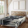 Ambesonne Cat Flat Sheet, Romantic Date Night of Kitties Drinking Milkshake Cozy Night Scene Valentines, Soft and Comfortable Top Sheet Decorative Bedding 1 Piece, Full Size, Dark Blue Apricot(Dark Grey Pale Sepia)