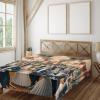 Ambesonne Cat Flat Sheet, Romantic Date Night of Kitties Drinking Milkshake Cozy Night Scene Valentines, Soft and Comfortable Top Sheet Decorative Bedding 1 Piece, Full Size, Dark Blue Apricot(Petrol Blue and Orange)