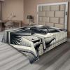 Ambesonne Cat Flat Sheet, Romantic Date Night of Kitties Drinking Milkshake Cozy Night Scene Valentines, Soft and Comfortable Top Sheet Decorative Bedding 1 Piece, Full Size, Dark Blue Apricot(Dark Grey Pale Sepia)