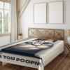 Ambesonne Cat Flat Sheet, Romantic Date Night of Kitties Drinking Milkshake Cozy Night Scene Valentines, Soft and Comfortable Top Sheet Decorative Bedding 1 Piece, Full Size, Dark Blue Apricot(Dark Blue Ivory)