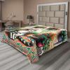 Ambesonne Cat Flat Sheet, Romantic Date Night of Kitties Drinking Milkshake Cozy Night Scene Valentines, Soft and Comfortable Top Sheet Decorative Bedding 1 Piece, Full Size, Dark Blue Apricot(Jade Green Grey Orange)