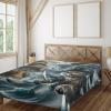 Ambesonne Cat Flat Sheet, Romantic Date Night of Kitties Drinking Milkshake Cozy Night Scene Valentines, Soft and Comfortable Top Sheet Decorative Bedding 1 Piece, Full Size, Dark Blue Apricot(Dark Slate Blue and Amber)