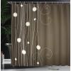 Ambesonne Chocolate Shower Curtain, Abstract Flowers with Dotted Lines Vintage Inspirations in Romantic Composition, Cloth Fabric Bathroom Decor Set with Hooks, 69″ W x 75″ L, Beige Brown