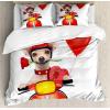 Ambesonne Dog Driver Duvet Cover Set, Romantic Chihuahua with Balloon Rose Flower Valentines Love Date Celebration, Decorative 3 Piece Bedding Set with 2 Pillow Shams, King Size, Red Yellow(Red Yellow)