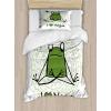Ambesonne Dog Driver Duvet Cover Set, Romantic Chihuahua with Balloon Rose Flower Valentines Love Date Celebration, Decorative 3 Piece Bedding Set with 2 Pillow Shams, King Size, Red Yellow(Green Black White)