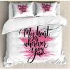 Ambesonne Dog Driver Duvet Cover Set, Romantic Chihuahua with Balloon Rose Flower Valentines Love Date Celebration, Decorative 3 Piece Bedding Set with 2 Pillow Shams, King Size, Red Yellow(Pink Black White)