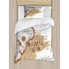 Ambesonne Dog Driver Duvet Cover Set, Romantic Chihuahua with Balloon Rose Flower Valentines Love Date Celebration, Decorative 3 Piece Bedding Set with 2 Pillow Shams, King Size, Red Yellow(Pale Brown White)