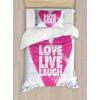Ambesonne Dog Driver Duvet Cover Set, Romantic Chihuahua with Balloon Rose Flower Valentines Love Date Celebration, Decorative 3 Piece Bedding Set with 2 Pillow Shams, King Size, Red Yellow(Hot Pink White)