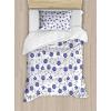 Ambesonne Dog Driver Duvet Cover Set, Romantic Chihuahua with Balloon Rose Flower Valentines Love Date Celebration, Decorative 3 Piece Bedding Set with 2 Pillow Shams, King Size, Red Yellow(Violet Blue White)