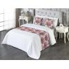 Ambesonne Floral Bed Runner Set, Realistic Painting Print A Million Roses to My Love Valentines Day, Decorative Bedding Scarf and 2 Pillow Shams for Hotels Homes, King, Pale Pink Dark Pink and Ecru(Pale Pink Reseda Green)